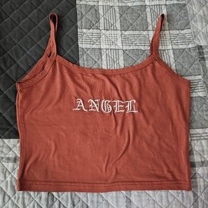 Coral Angel cropped tank top